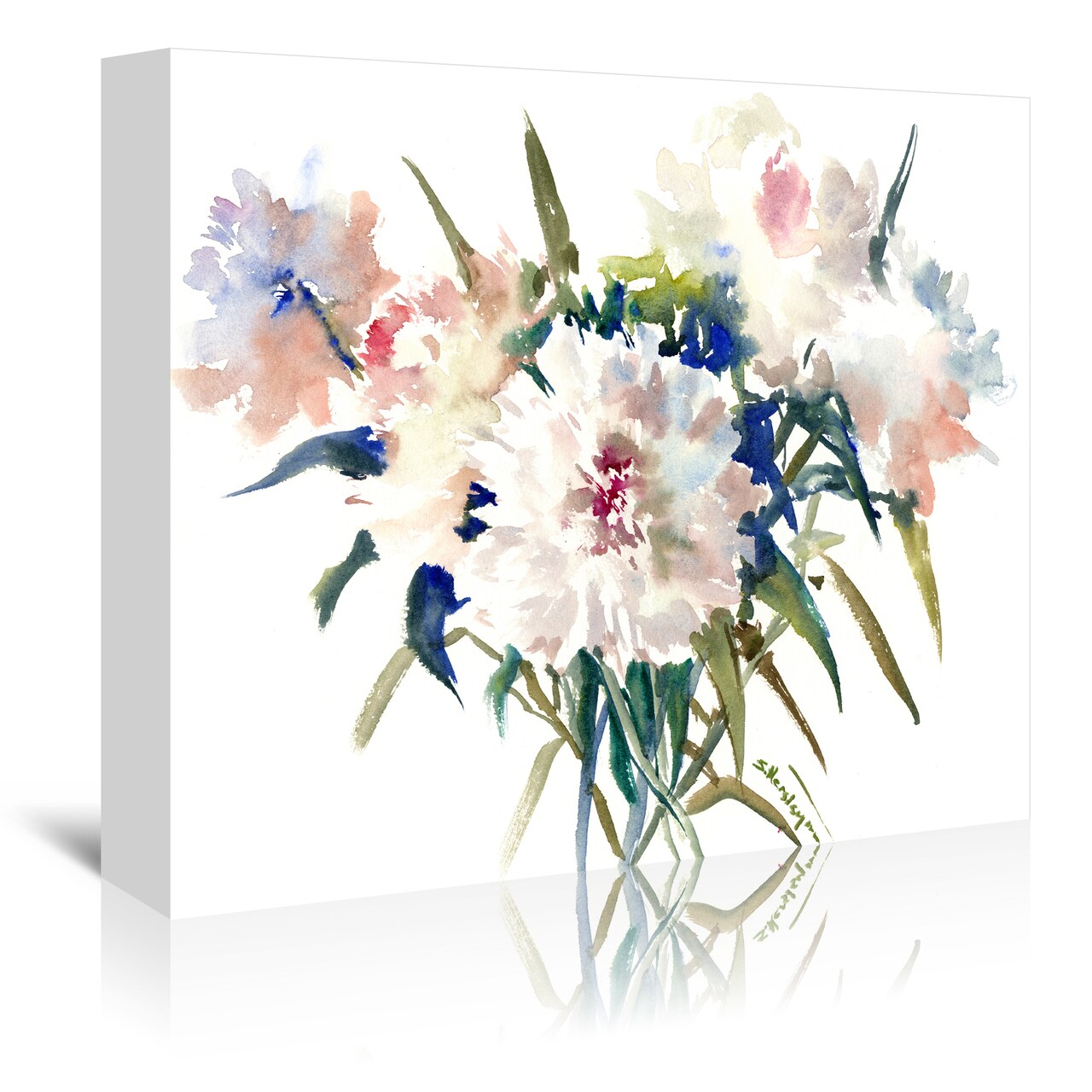 White Peonies  by Suren Nersisyan  Gallery Wrapped Canvas - Americanflat